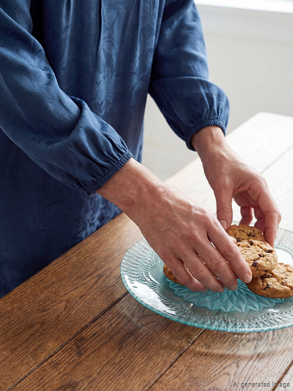 Turkuaz Desenli Cam Tabak Seti 4'lü 21 cm