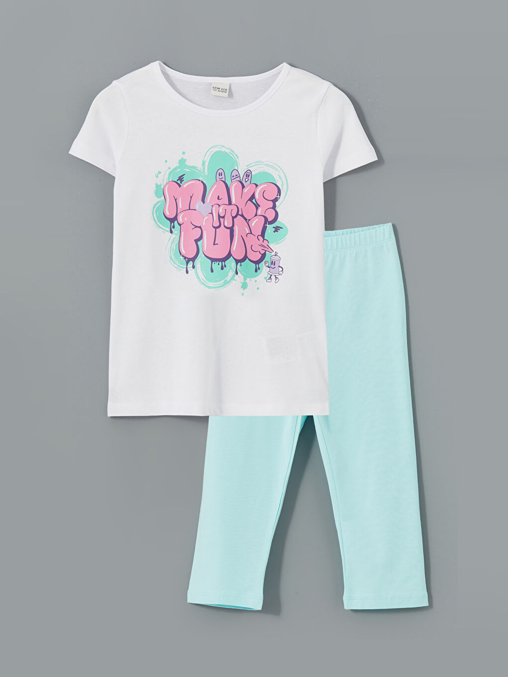Crew Neck Girls' T-Shirt and Tights -S5HH29Z4-FYT