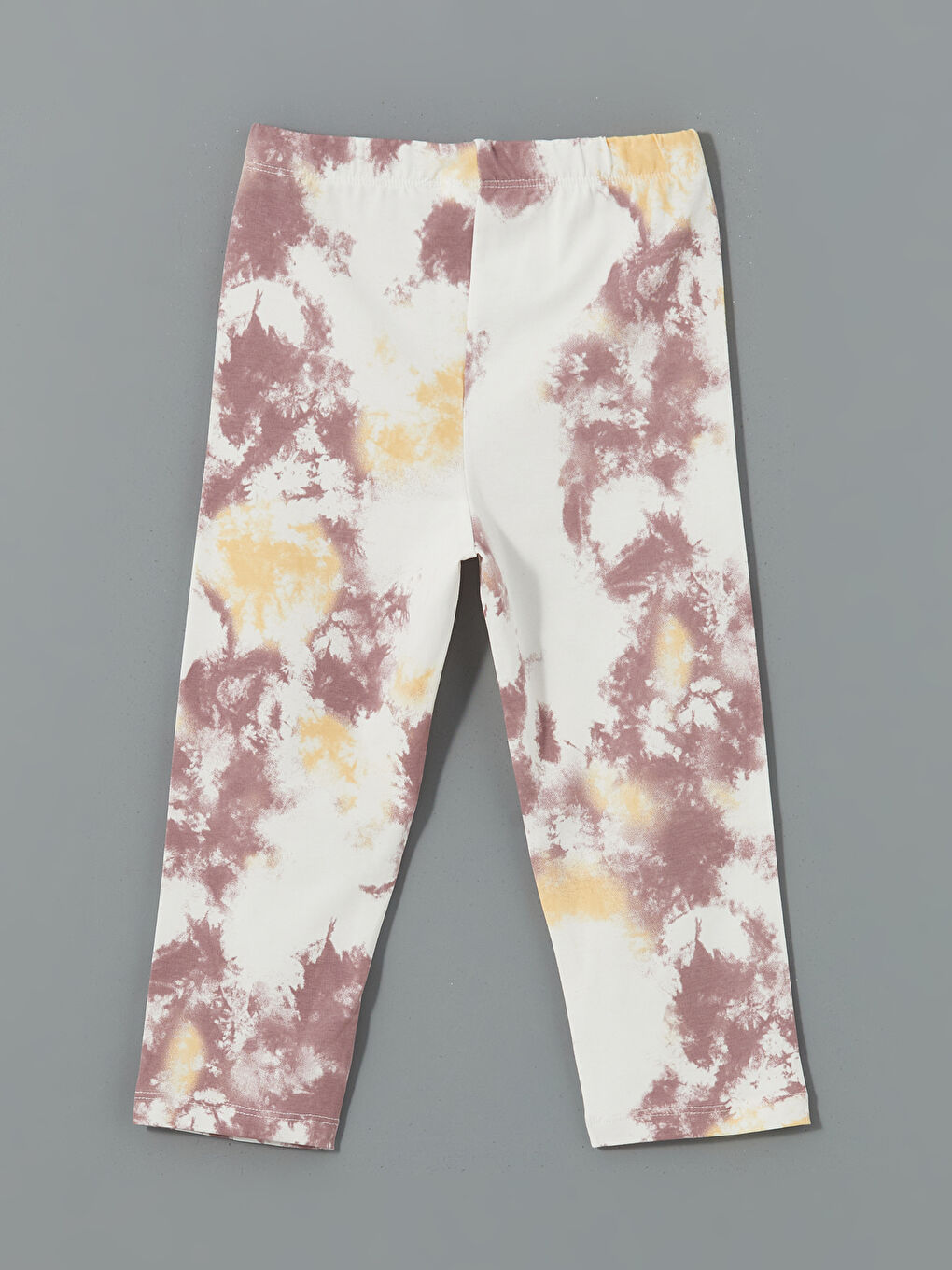 Pembe Beli Lastikli Batik Desenli Kız Çocuk Tayt-1