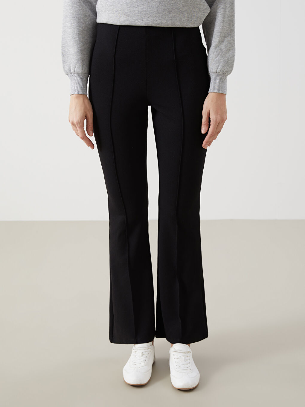 Slim Fit Wide Leg Women's Trousers -S5HH35Z8-RQL