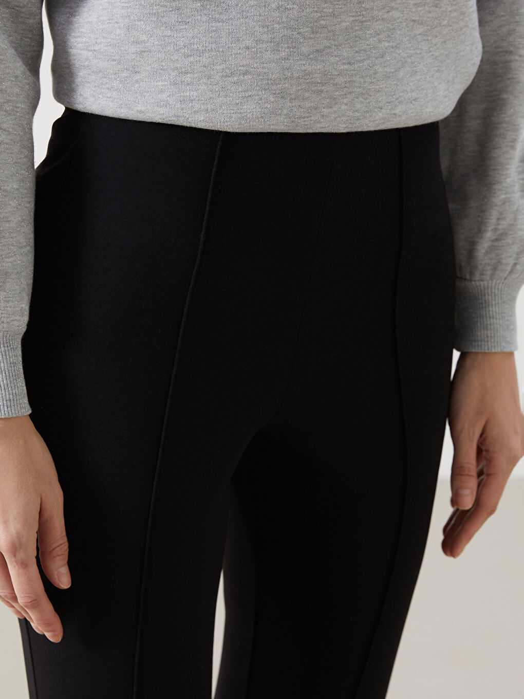 Slim Fit Wide Leg Women's Trousers -S5HH35Z8-RQL