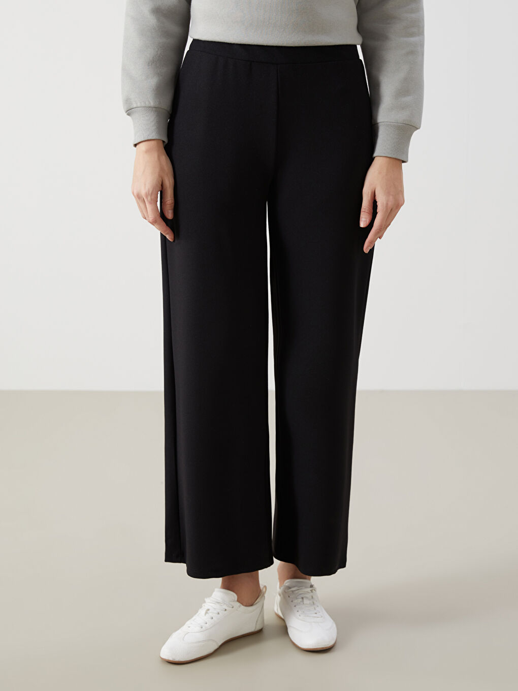 سروال واسع الساق واسع نساء-1