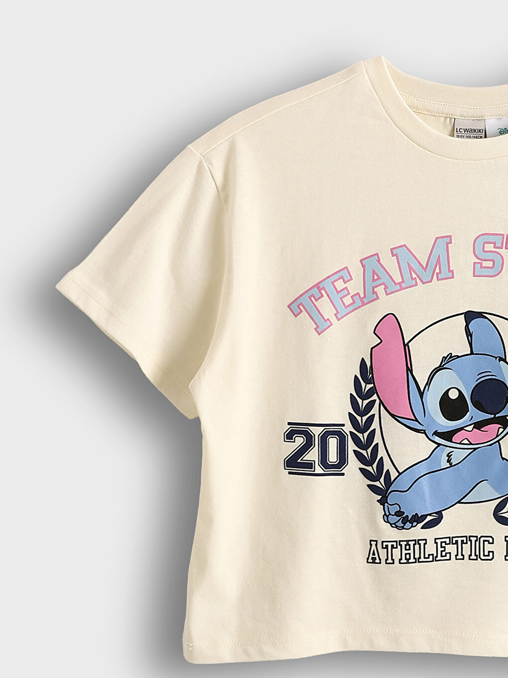 Crew Neck Stitch Printed Girls' T-Shirt-2