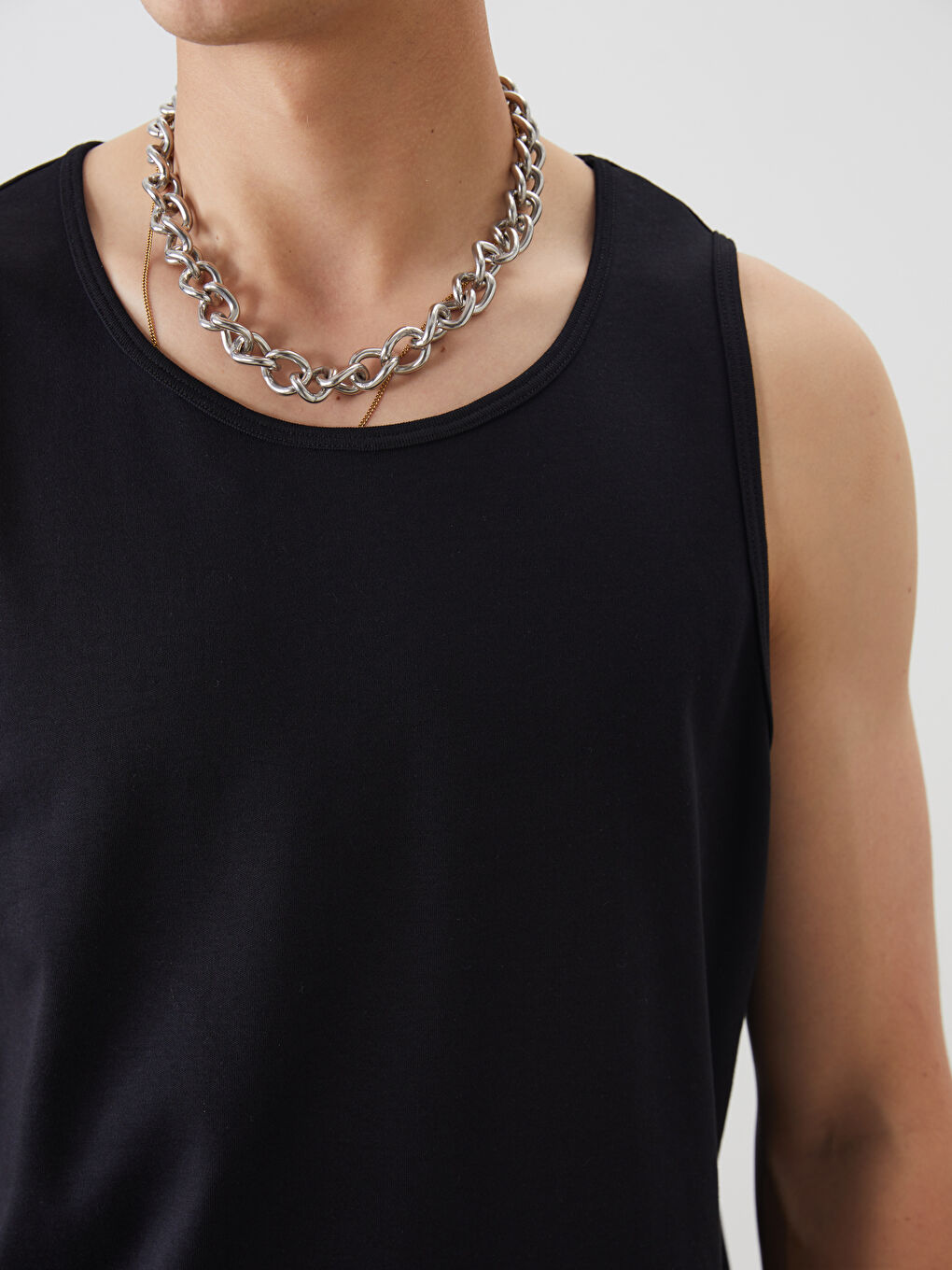 Crew Neck Men's Sleeveless T-Shirt-2