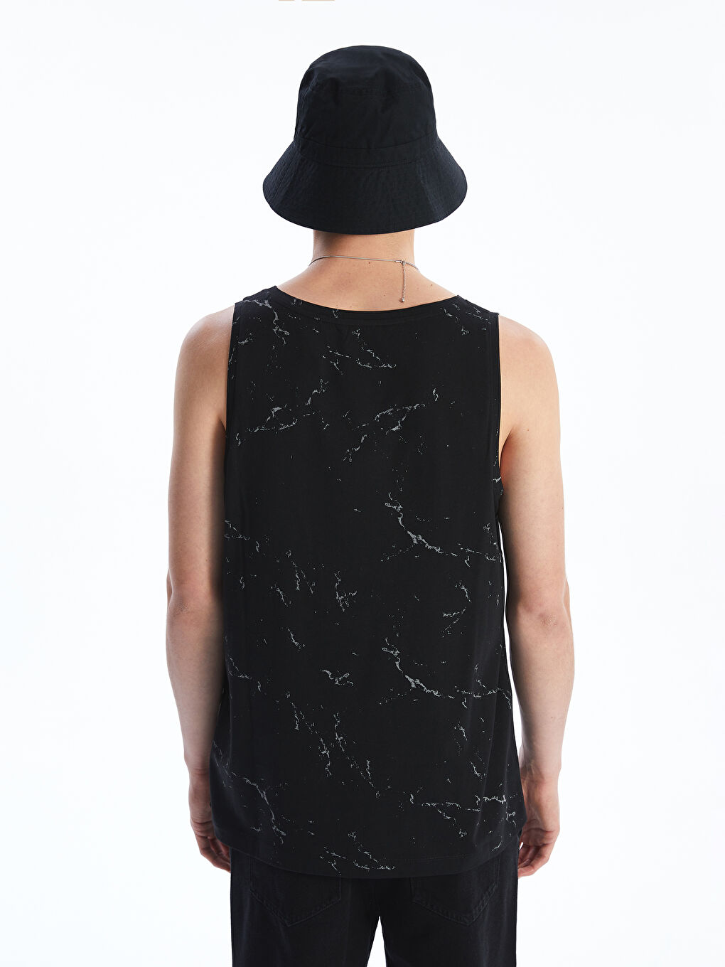 T-shirt sans manches imprimé à col rond pour Hommes-3
