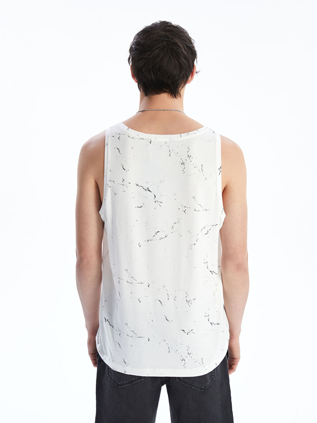 T-Shirt Sans Manches Imprimé Col Rond Pour Hommes-3