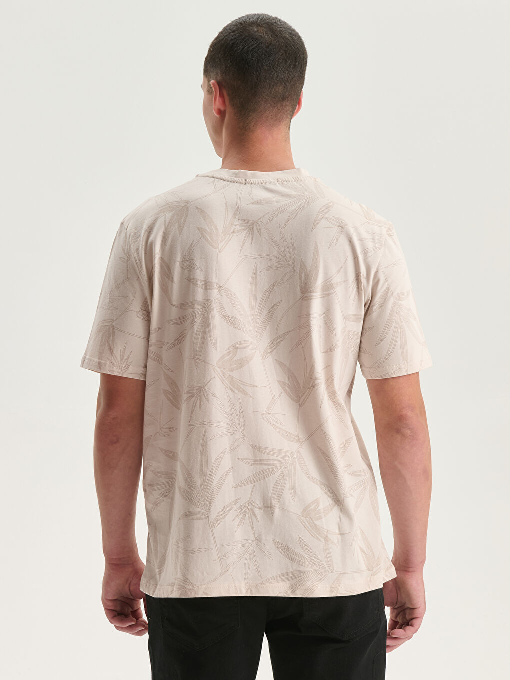 T-shirt en Jersey Imprimé à Col Rond pour Hommes-3