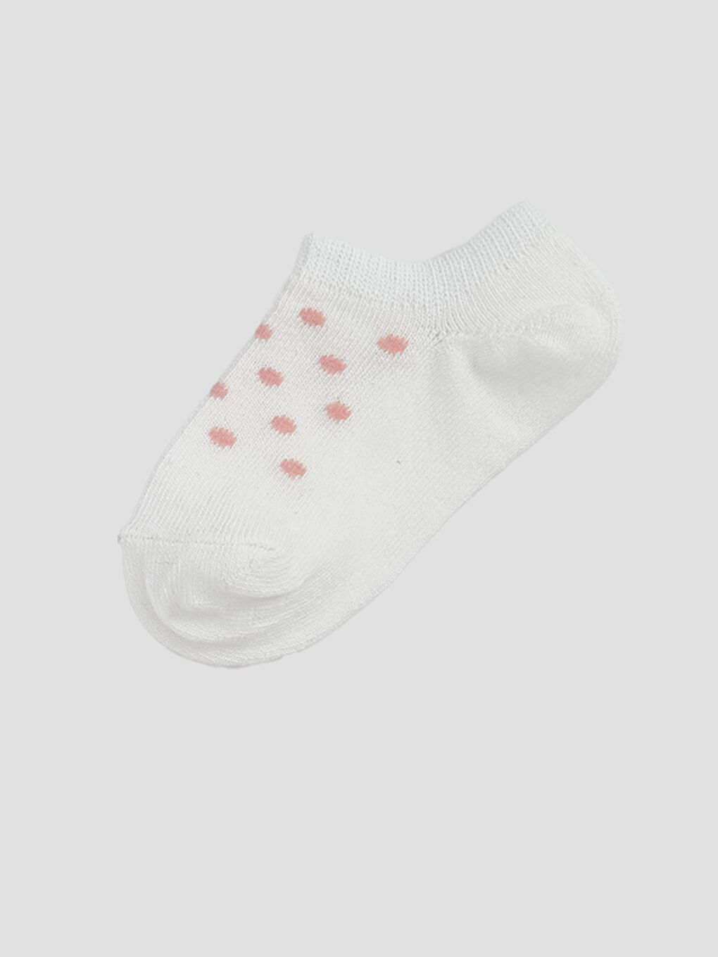 Ekru Puantiyeli Kız Bebek Patik Çorap