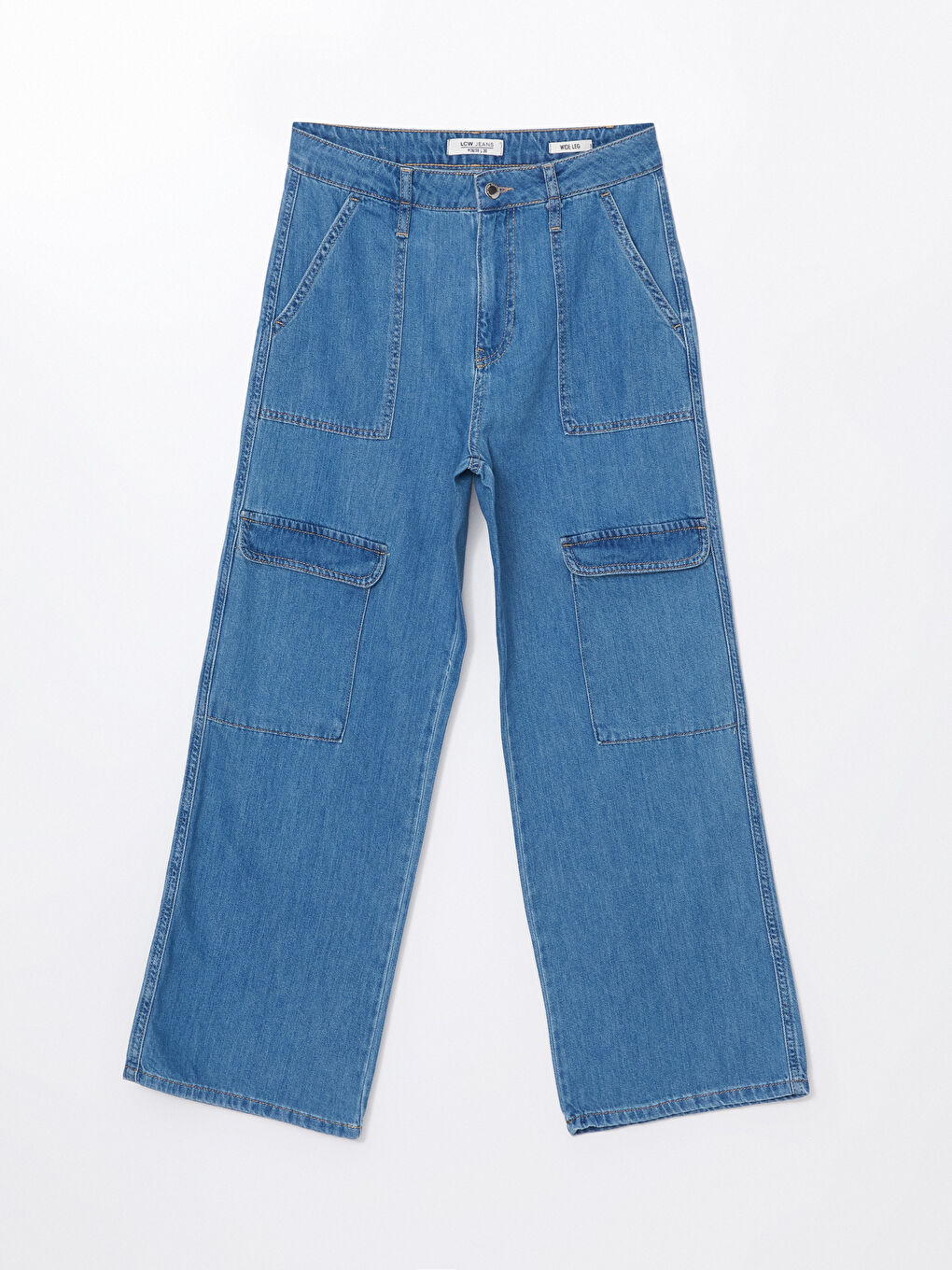 Wideleg Women's Cargo Jean Pants -S5HI92Z8-507