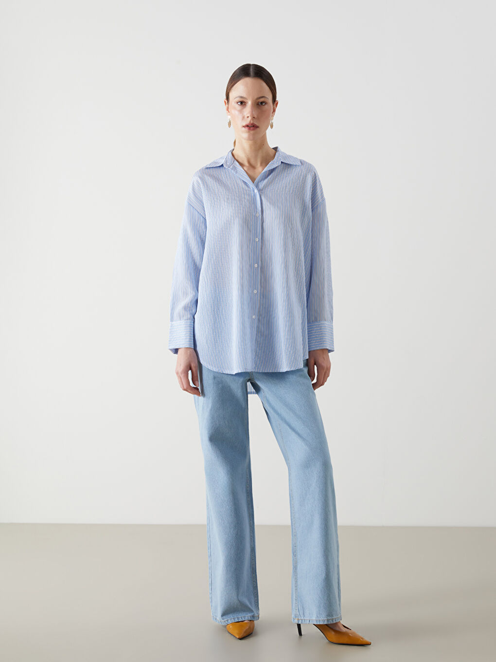 LCW Modest Indigo Wideleg Kadın Jean Pantolon