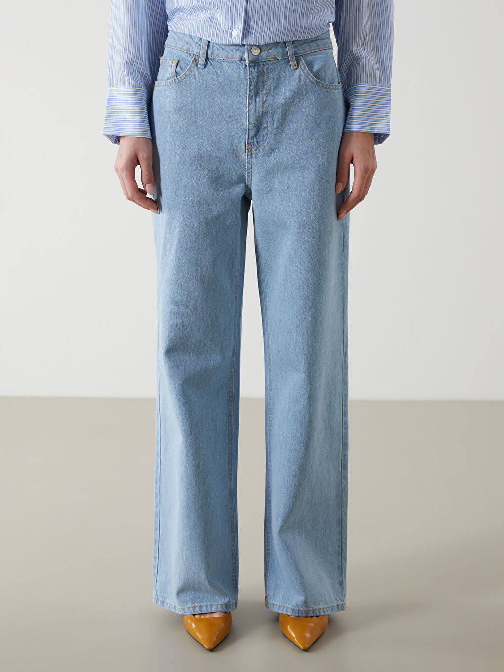 LCW Modest Indigo Wideleg Kadın Jean Pantolon - 1