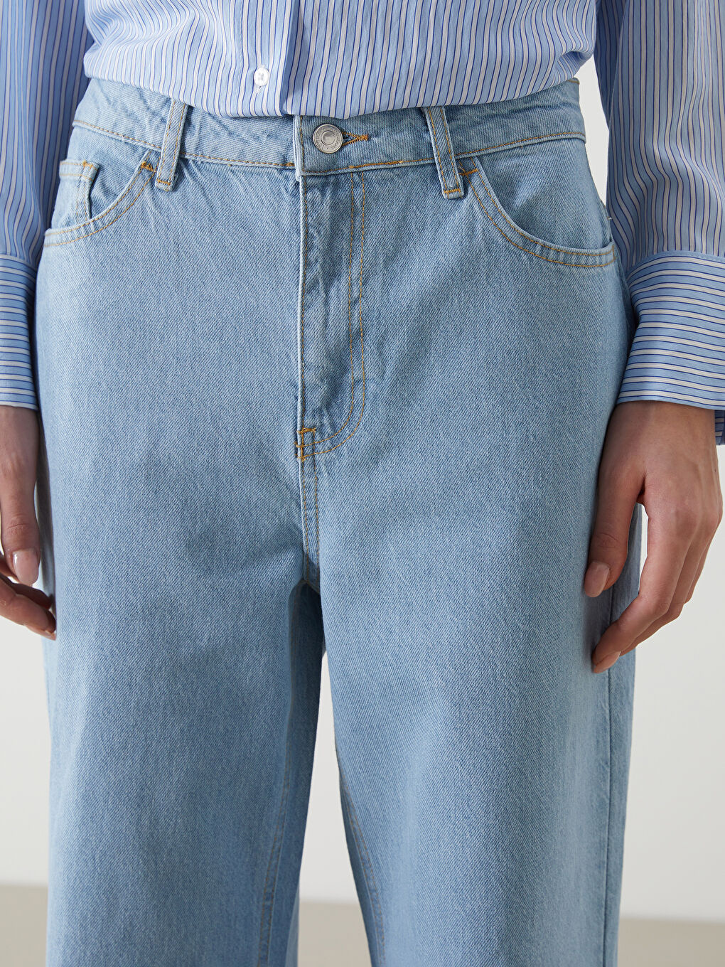 LCW Modest Indigo Wideleg Kadın Jean Pantolon - 2