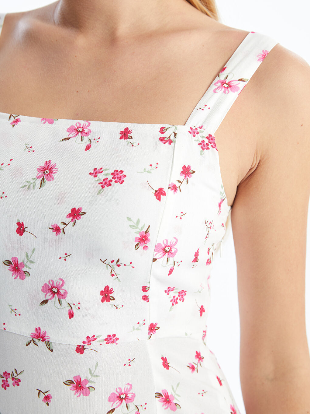 Square Collar Floral Women's Dress -S5HJ46Z8-R9J
