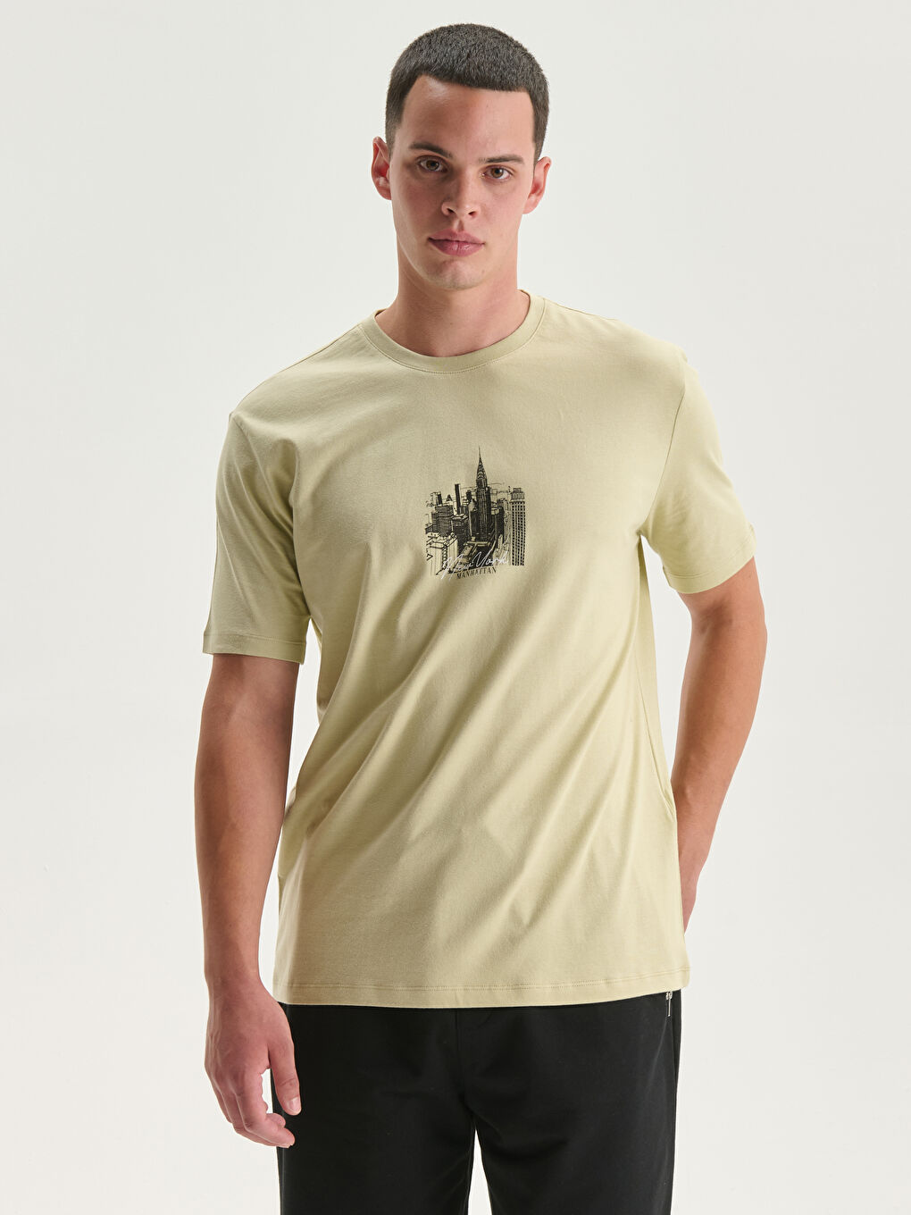 Crew Neck Printed Jersey Men's T-Shirt