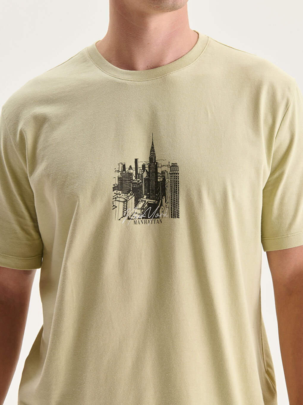 Crew Neck Printed Jersey Men's T-Shirt-2