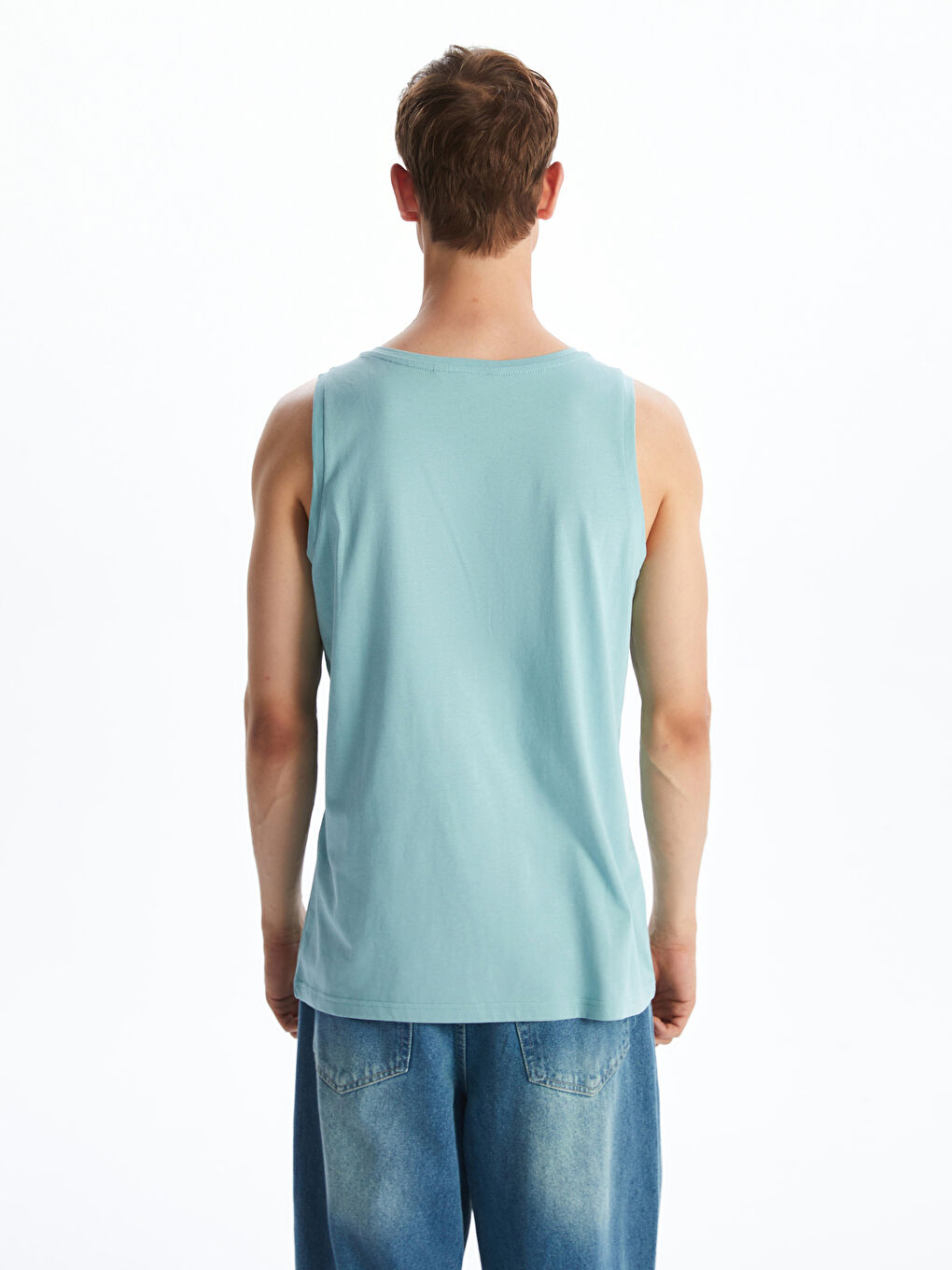 Crew Neck Printed Men's Sleeveless T-Shirt-3