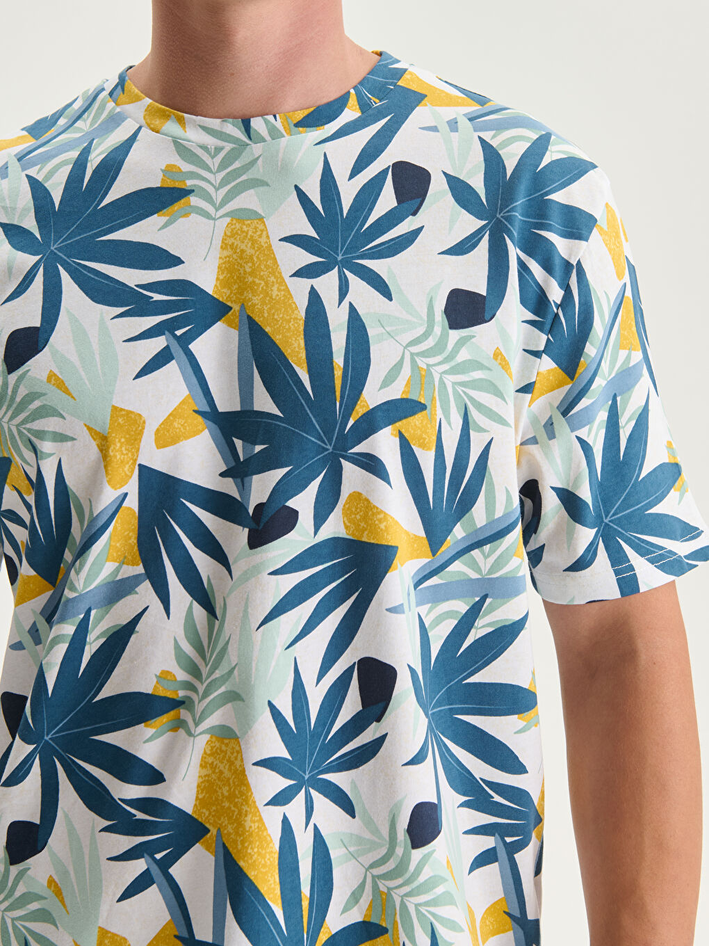 Crew Neck Printed Jersey Men's T-Shirt-2