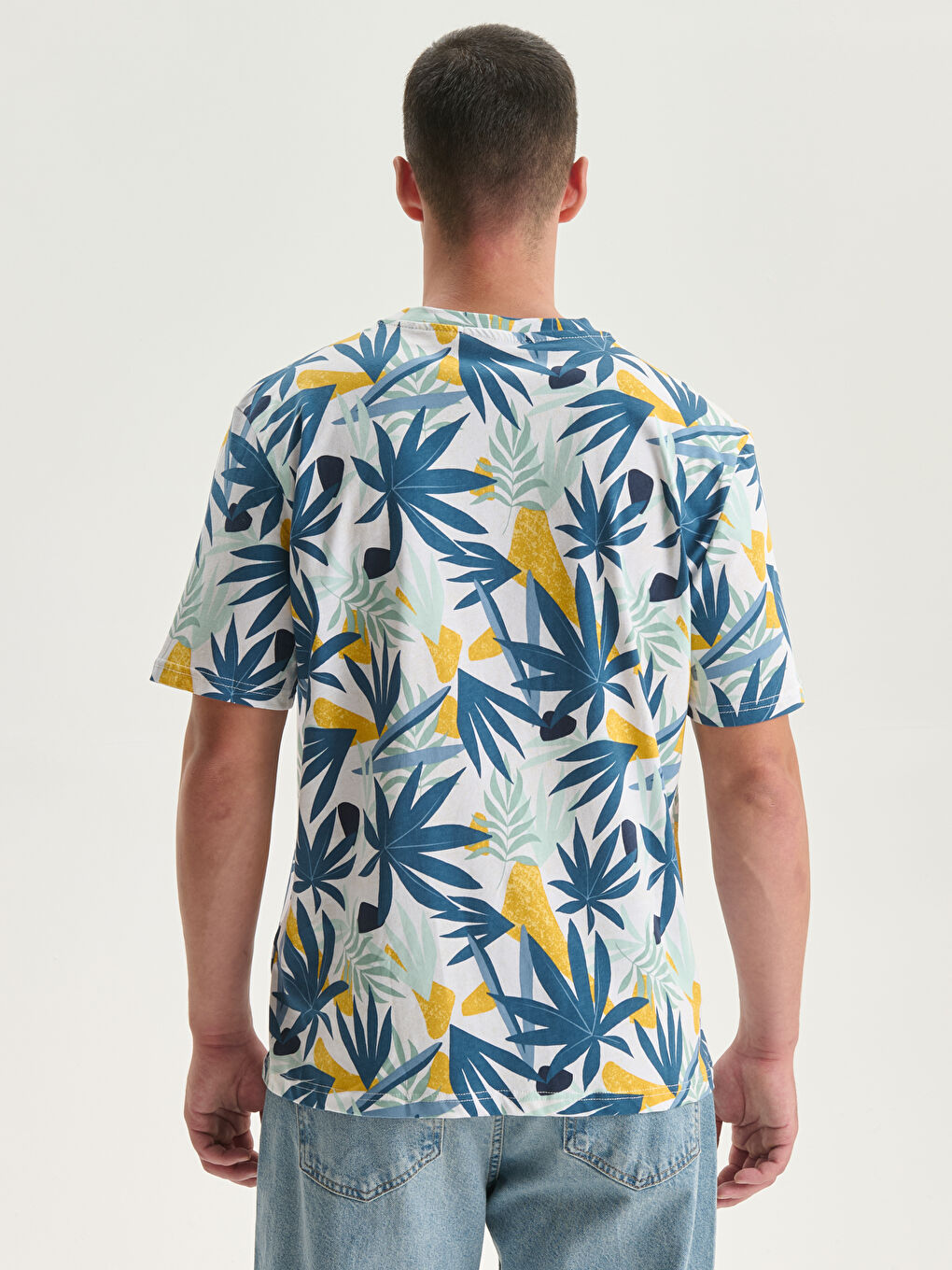 Crew Neck Printed Jersey Men's T-Shirt-3