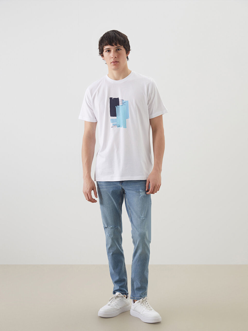 Crew Neck Printed Jersey Men's T-Shirt-1