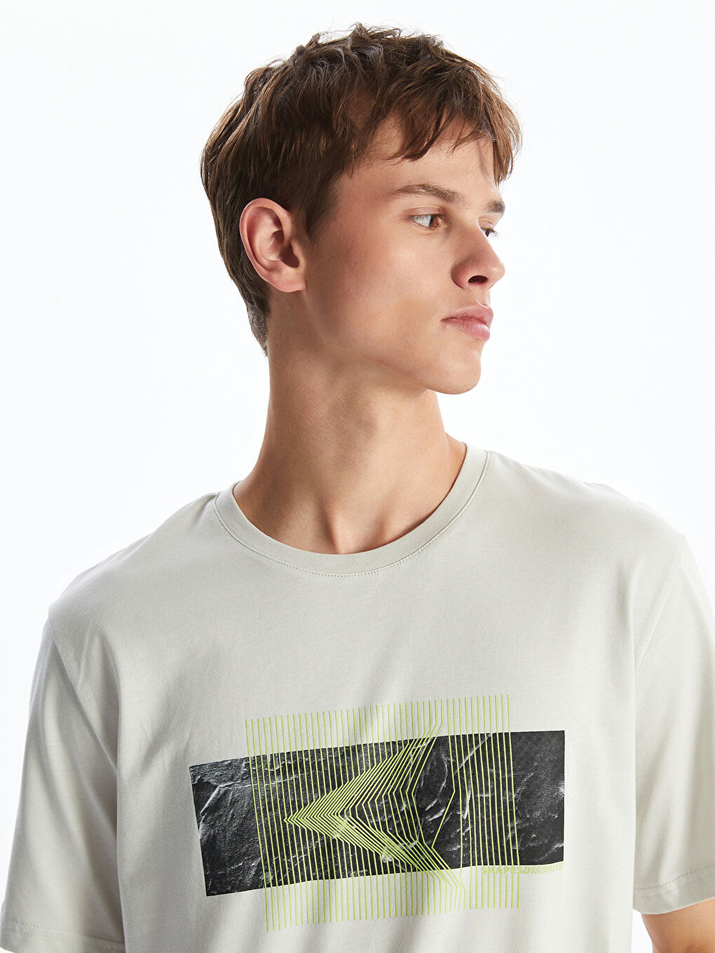 XSIDE Crew Neck Printed Jersey Men's T-Shirt -S5HK14Z8-S36
