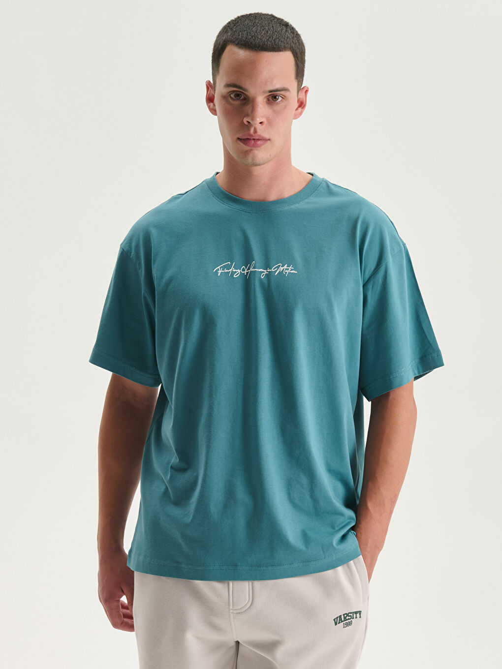 XSIDE Crew Neck Printed Jersey Men's T-Shirt -S5HK22Z8-YFS