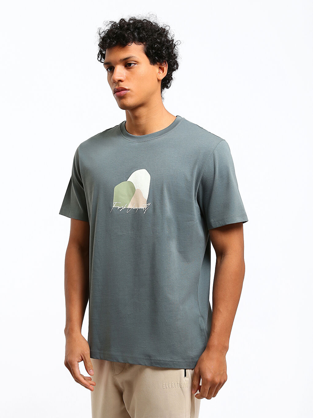 T-shirt Imprimé pour Hommes à Col Rond-3