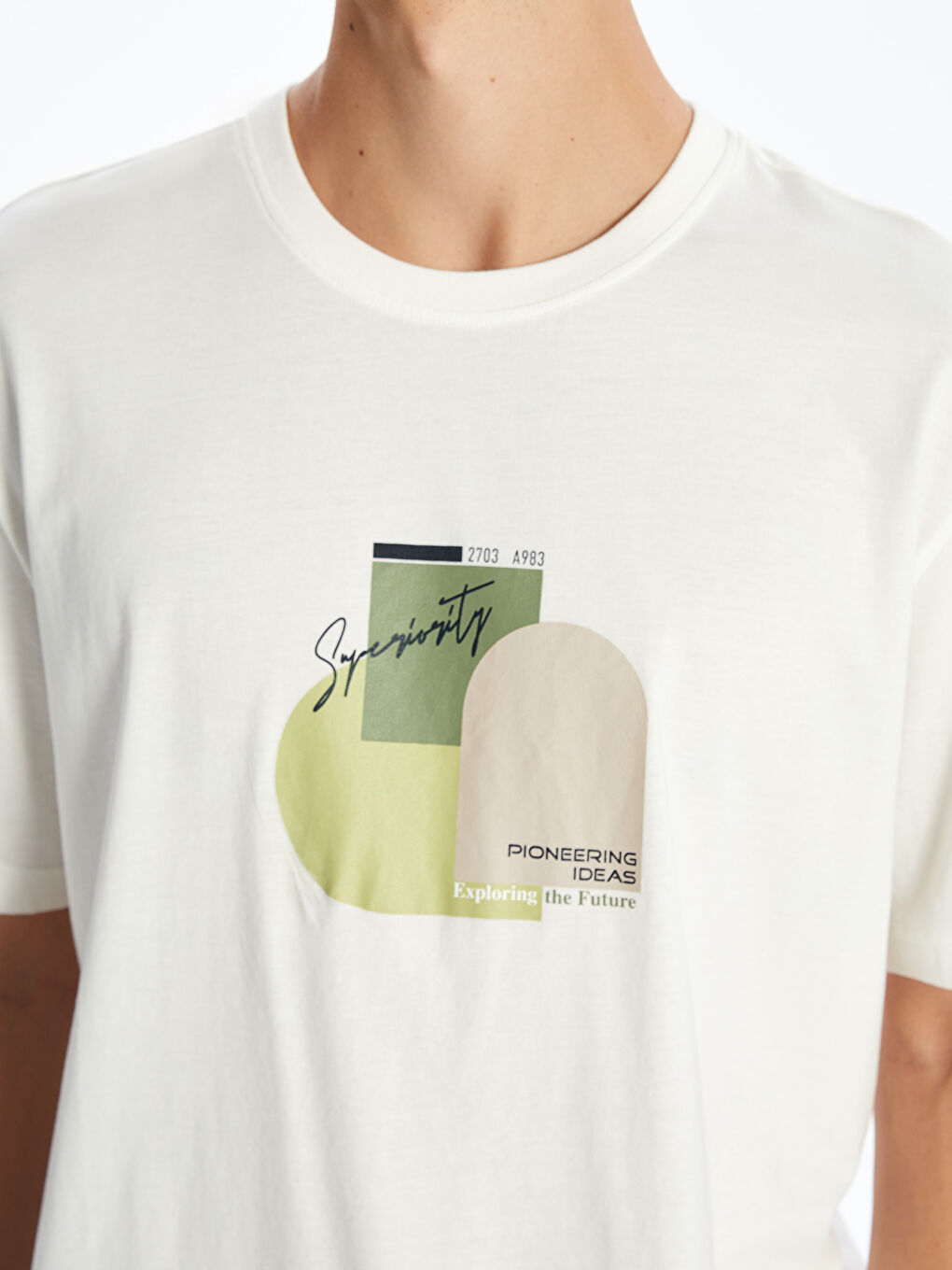 Crew Neck Printed Jersey Men's T-Shirt-2