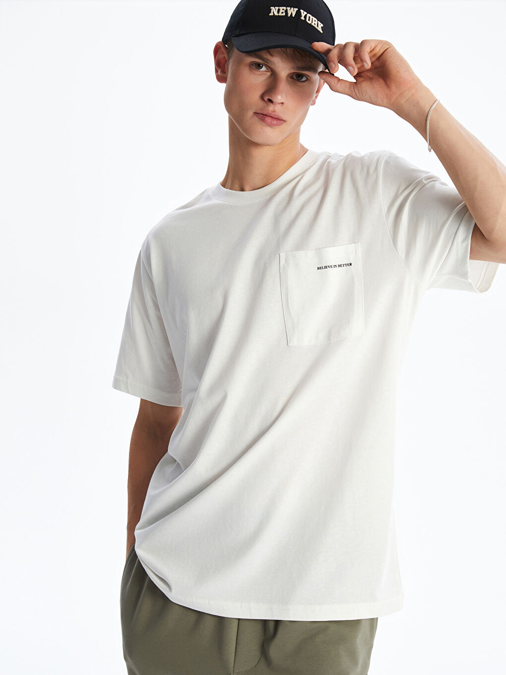 Crew Neck Printed Jersey Men's T-Shirt -S5HK30Z8-EEW