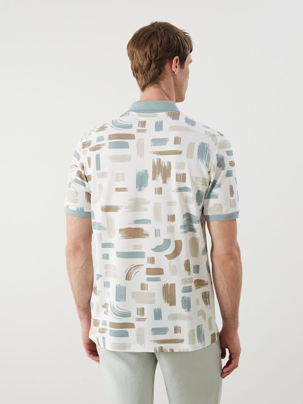 T-shirt pour Hommes en Piqué à Motifs à Col Roulé-3