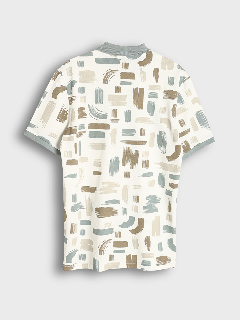 T-shirt pour Hommes en Piqué à Motifs à Col Roulé-5