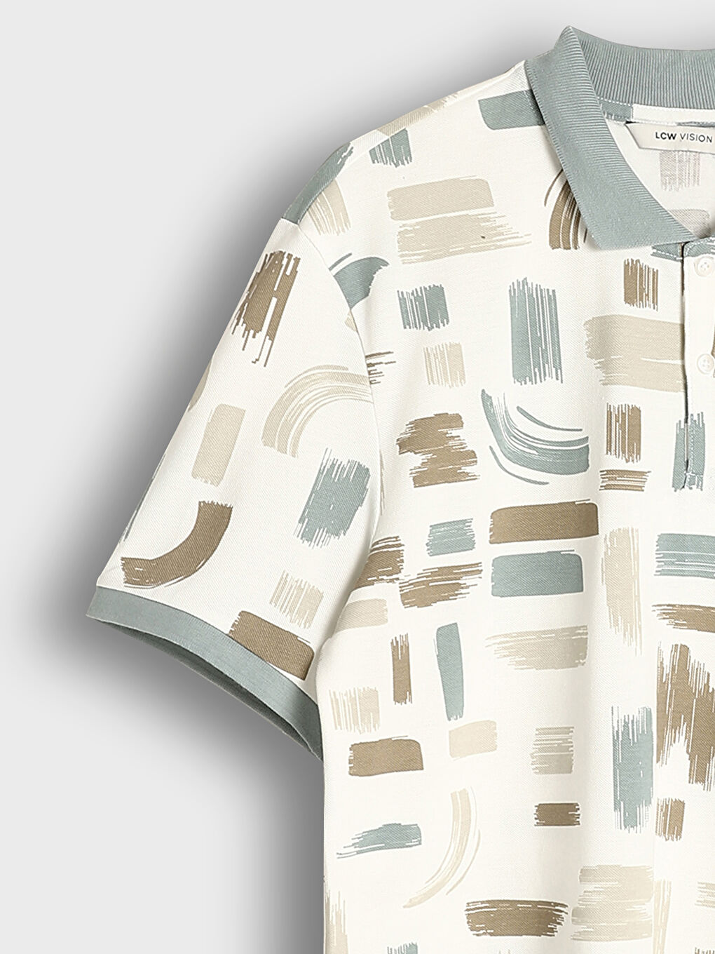 T-shirt pour Hommes en Piqué à Motifs à Col Roulé-6
