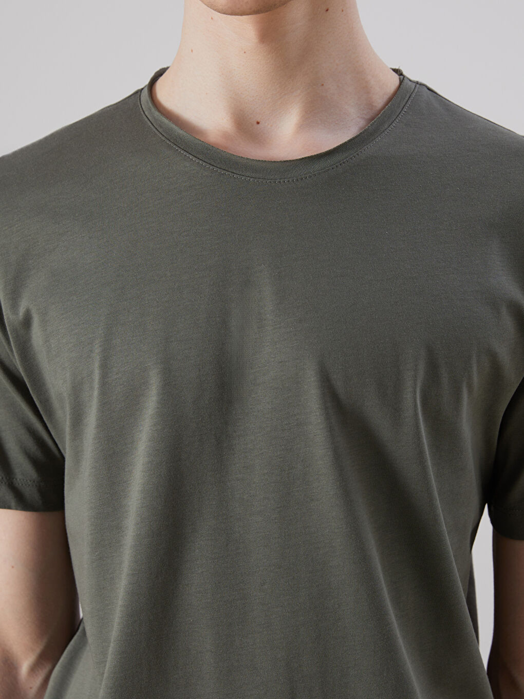 Crew Neck Plain Men's T-Shirt -S5HK66Z8-YRN