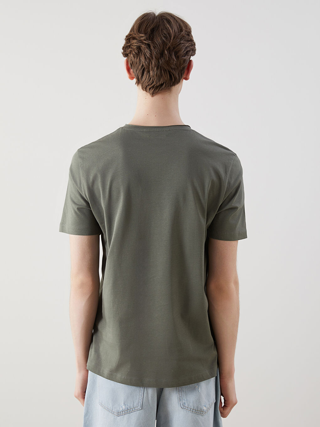 Crew Neck Plain Men's T-Shirt -S5HK66Z8-YRN