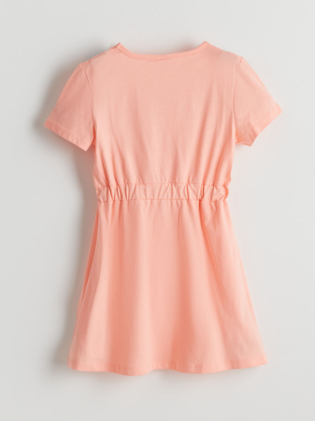 Pembe Bisiklet Yaka Kız Çocuk Elbise-1