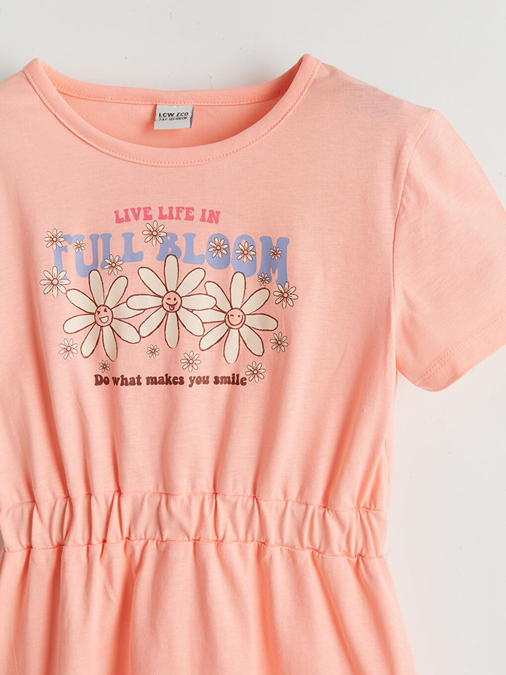 Pembe Bisiklet Yaka Kız Çocuk Elbise-2