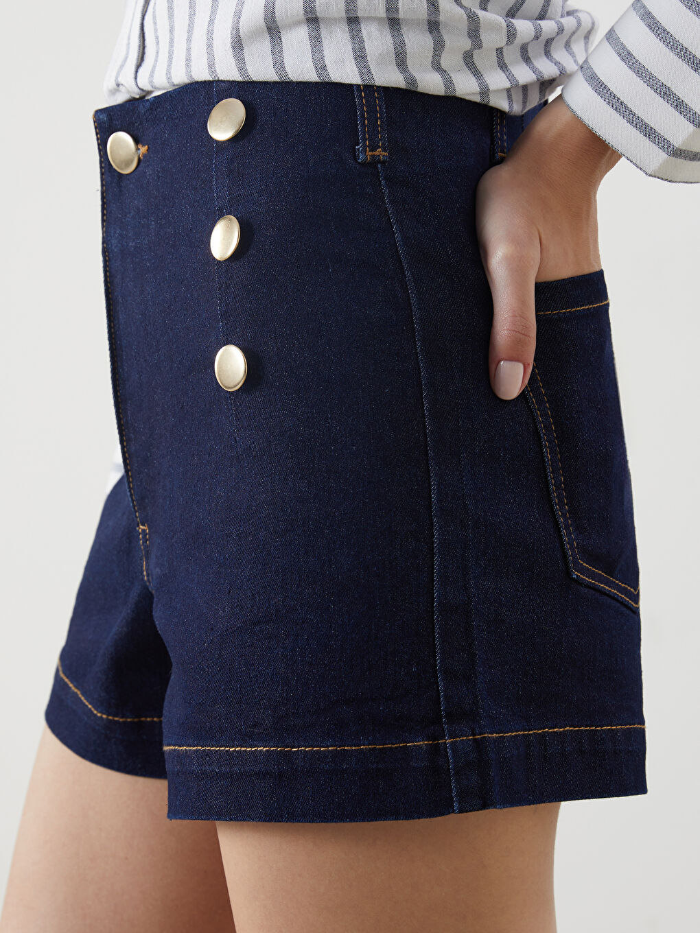 Slim Fit Women's Denim Shorts -S5HL01Z8-507