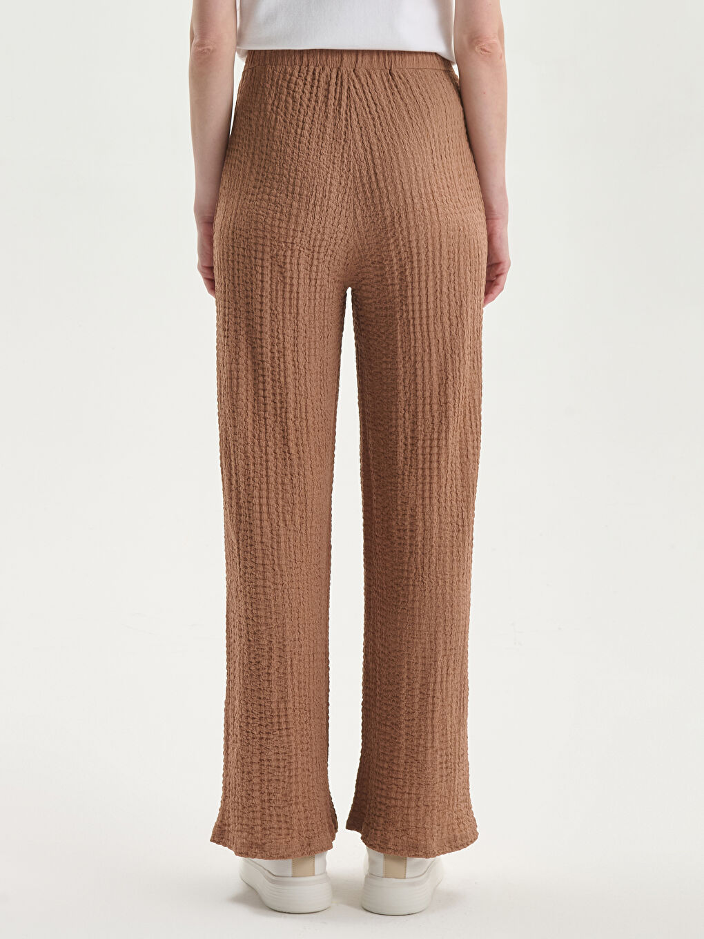 Elasticated Waist Textured Women's Trousers -S5HL28Z8-GTU