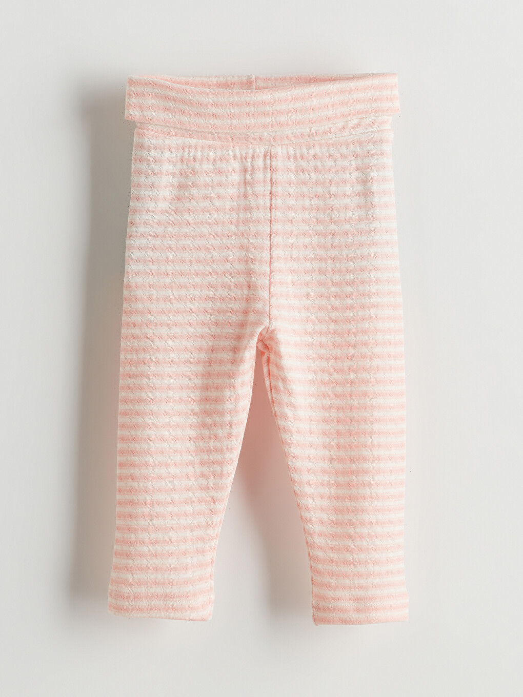 Pembe Beli Katlanabilir Çizgili Kız Bebek Tayt