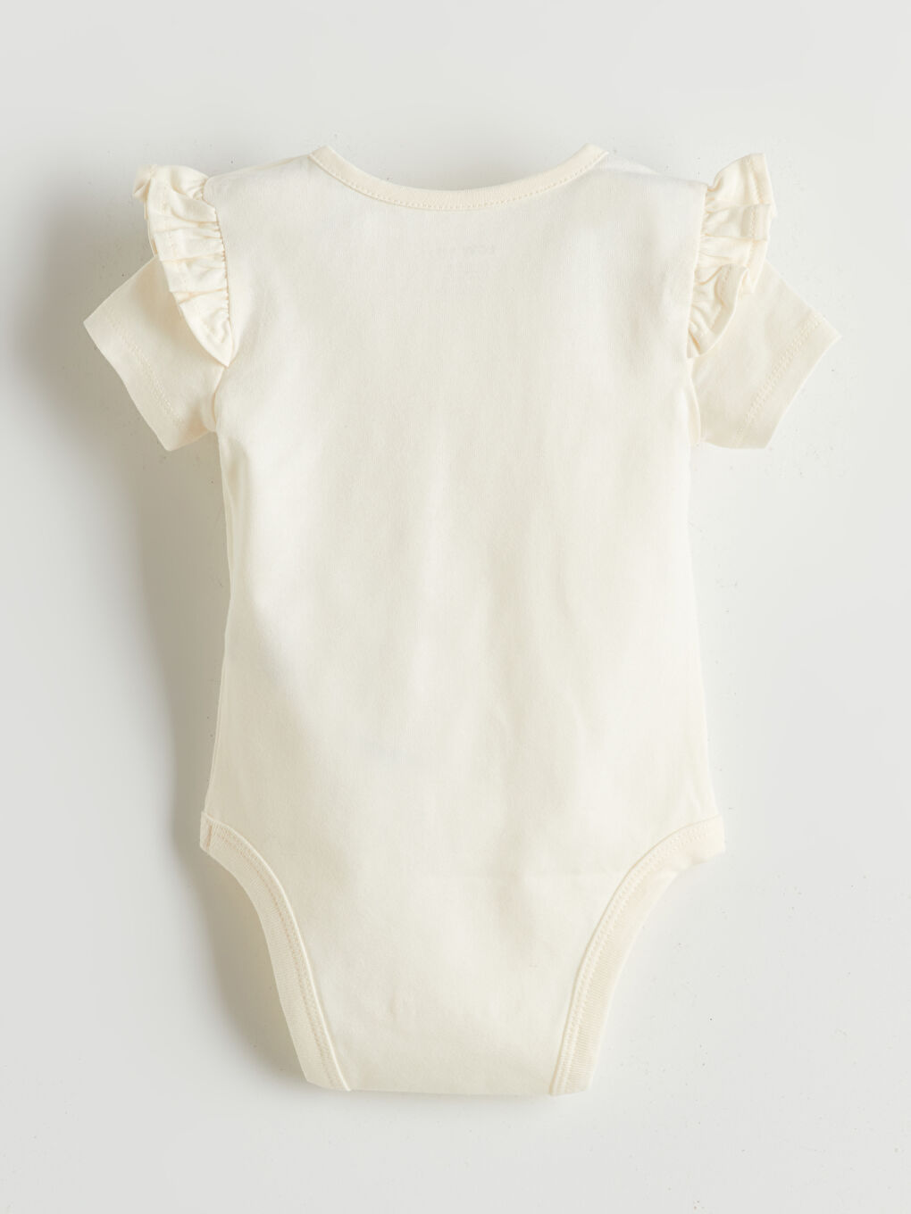 LCW baby Ekru Organik Kumaş Çiçekli Kız Bebek Çıtçıtlı Body ve Tayt 2'li - 2