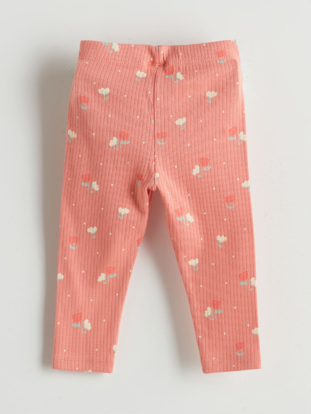 LCW baby Ekru Organik Kumaş Çiçekli Kız Bebek Çıtçıtlı Body ve Tayt 2'li - 4