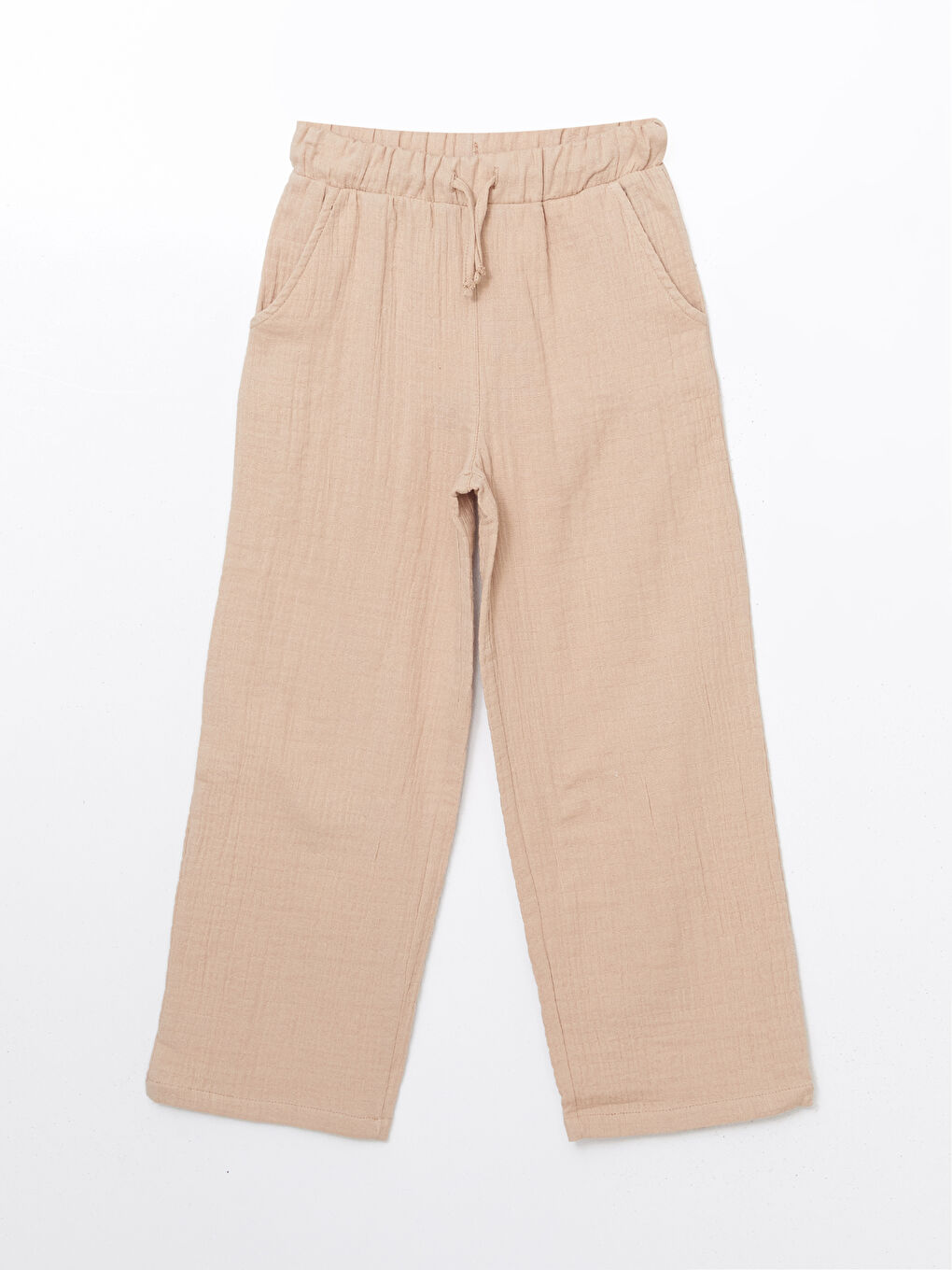 Elasticated Waist Textured Girls' Trousers -S5HL60Z4-FPK
