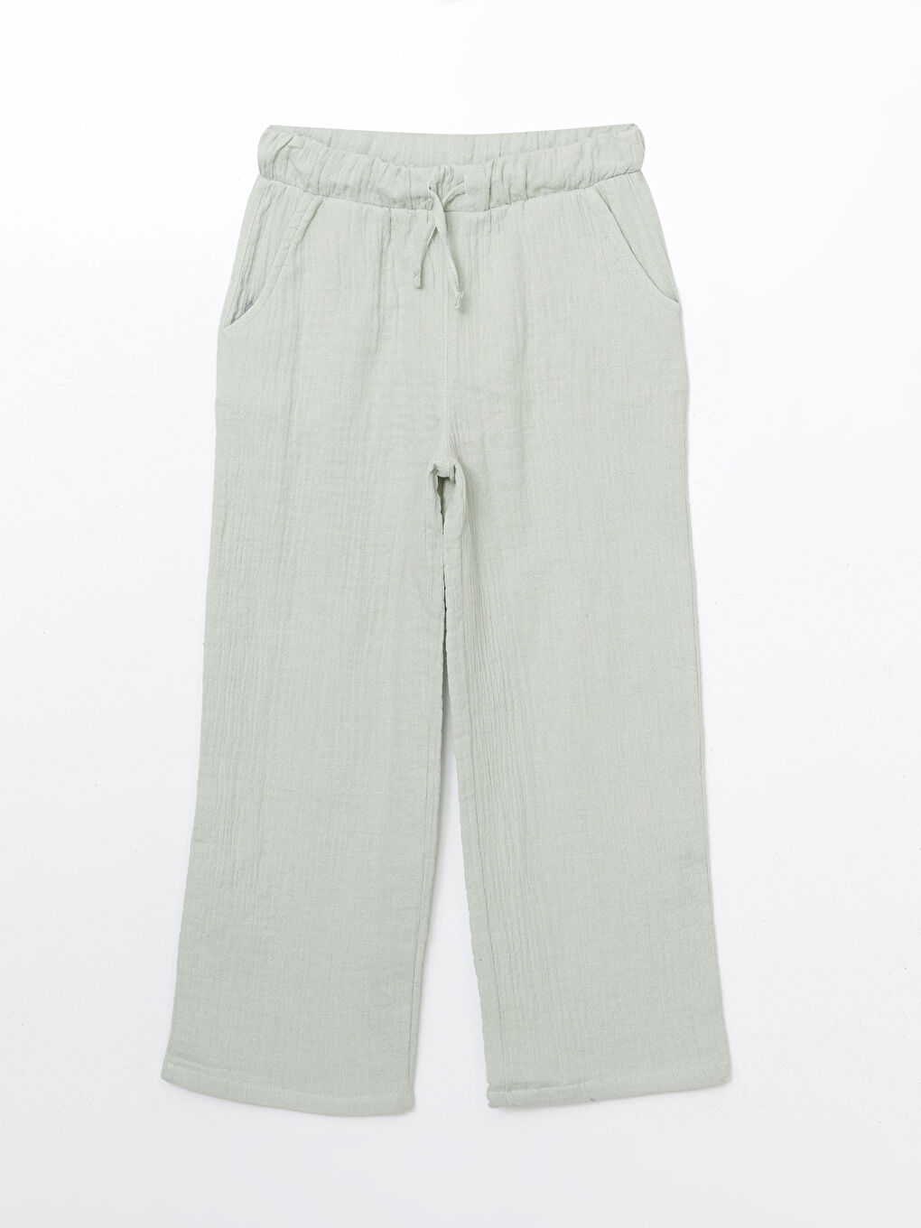 Elastic Waist Textured Girl’S Pants -S5HL60Z4-G4G