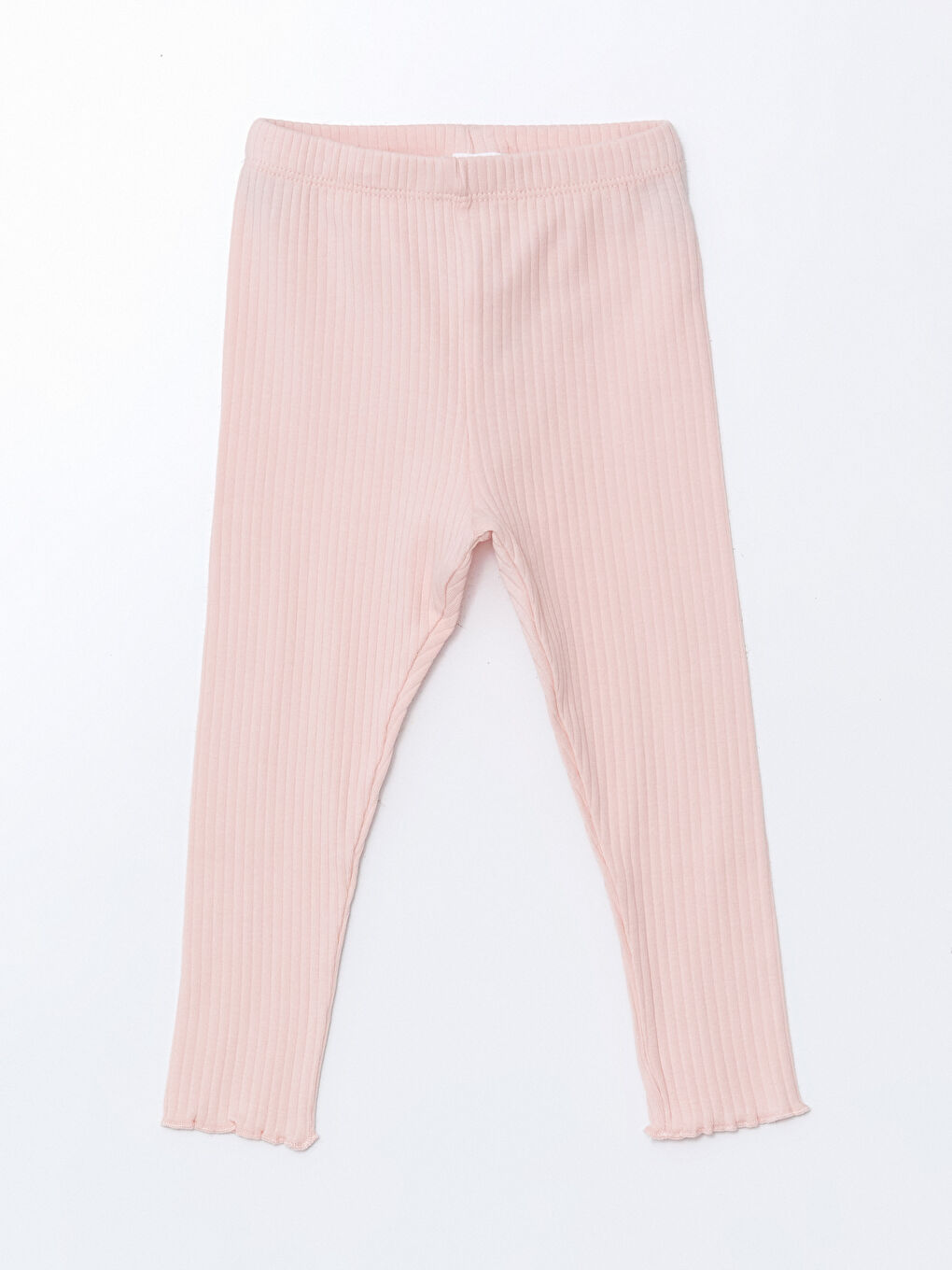 Pembe Beli Lastikli Basic Kız Bebek Tayt