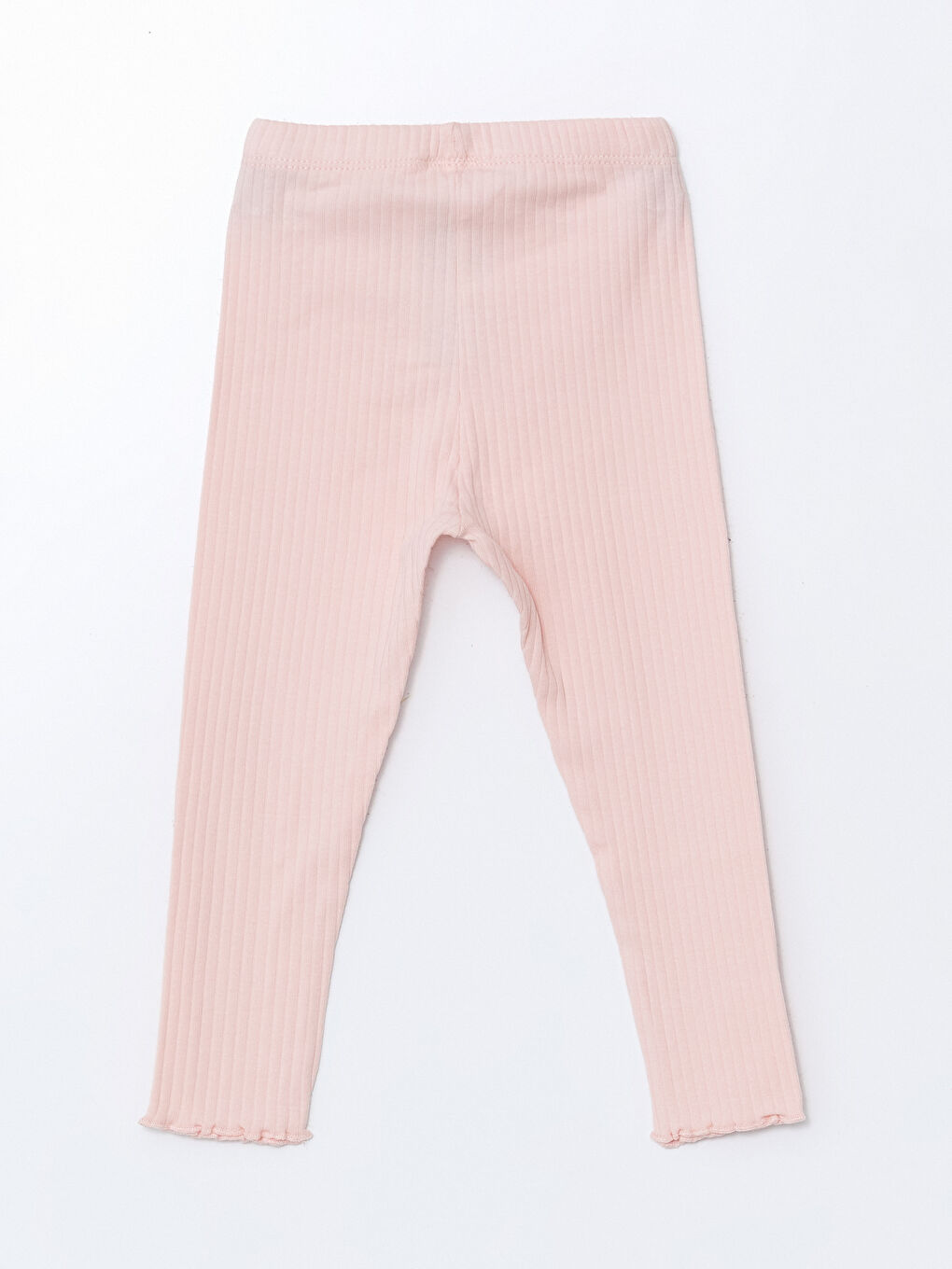 Pembe Beli Lastikli Basic Kız Bebek Tayt-1