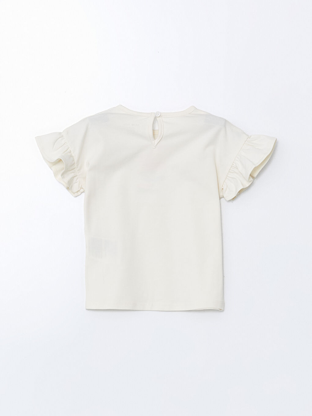 Ekru Organik Kumaş Çiçekli Kız Bebek Tişört ve Tayt 2'li-3