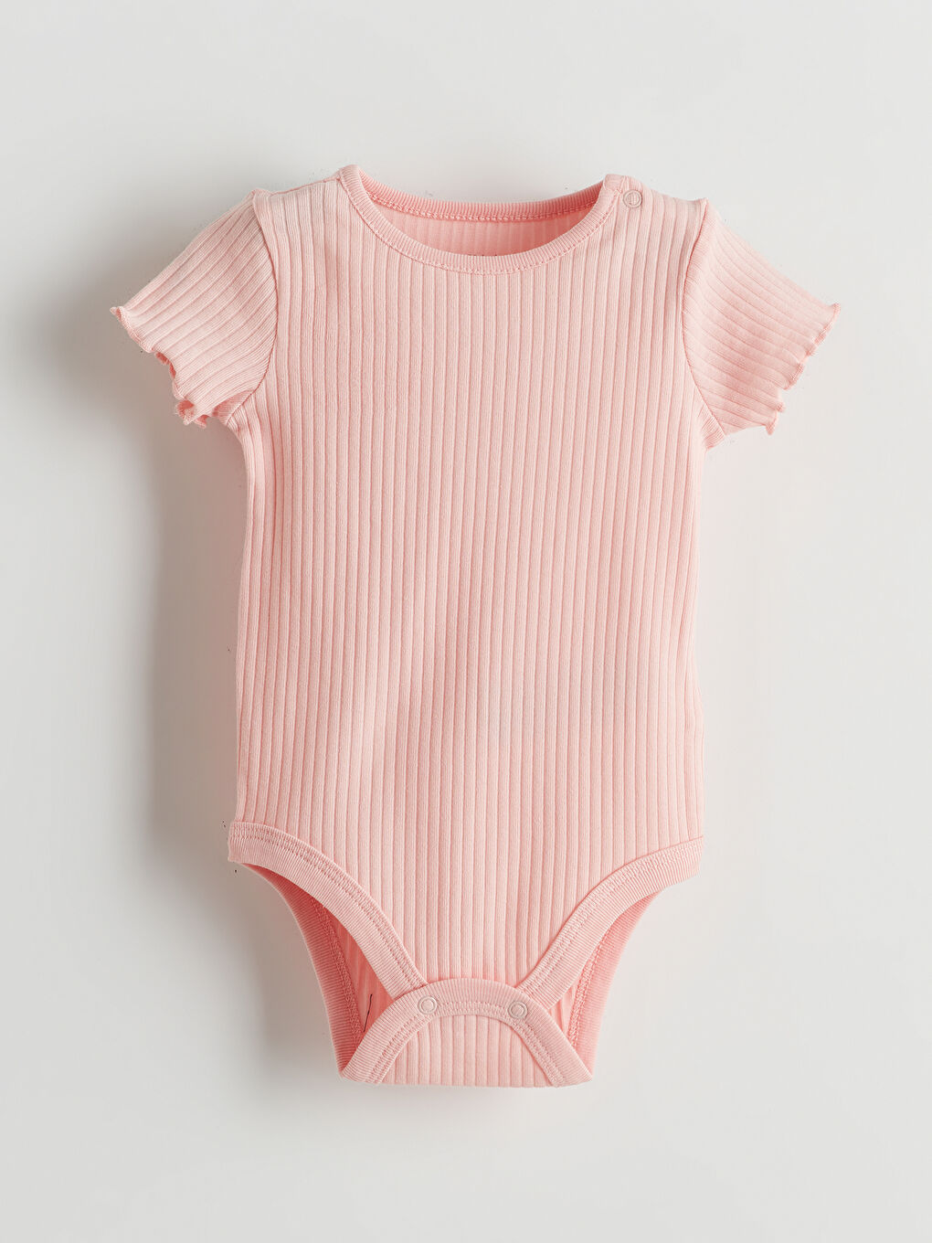 Pembe Bisiklet Yaka Kız Bebek Çıtçıtlı Body