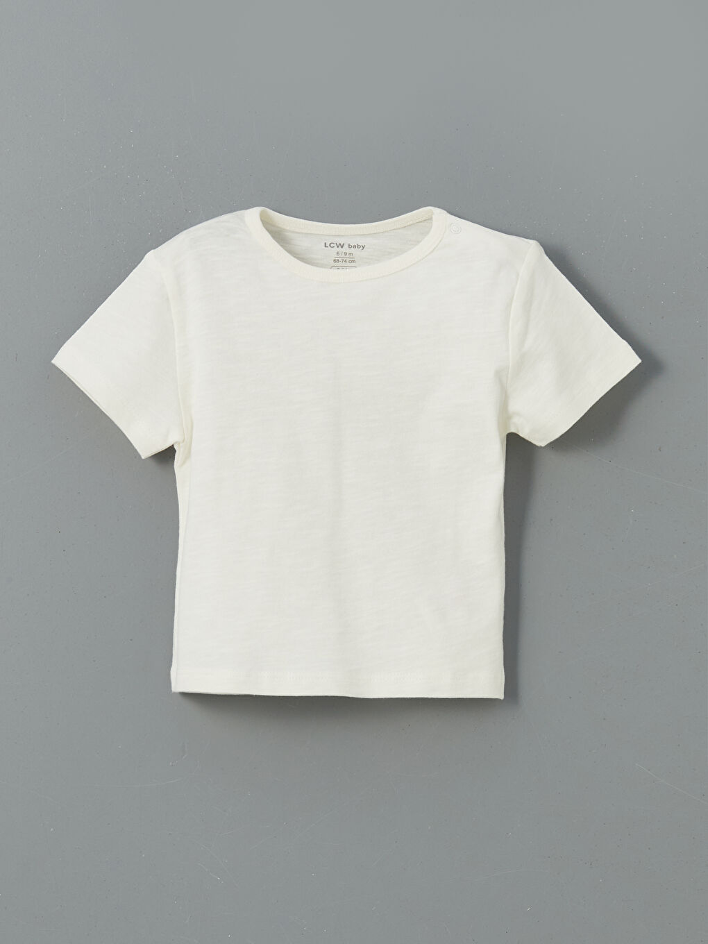 Ekru Bisiklet Yaka Erkek Bebek Tişört