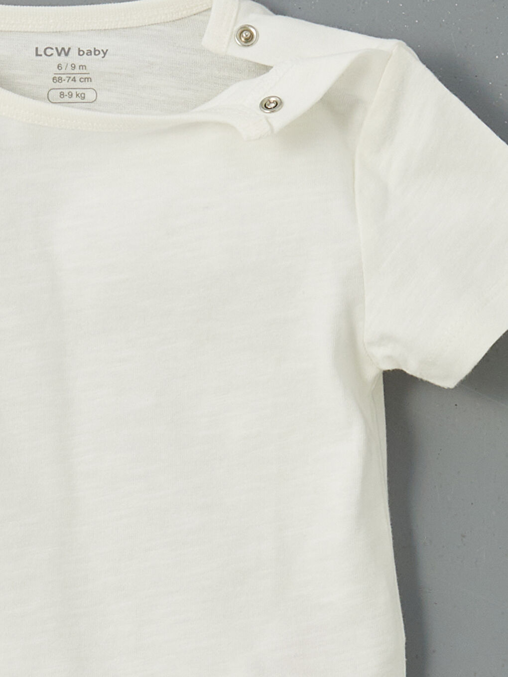 Ekru Bisiklet Yaka Erkek Bebek Tişört-1