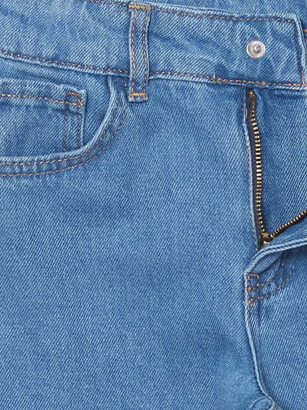 İndigo Wideleg Kız Çocuk Jean Pantolon-1