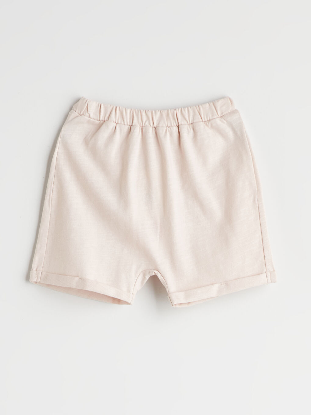 Bej Beli Lastikli Basic Erkek Bebek Şort